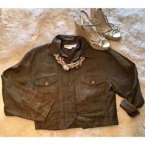 Very light olive linen jacket (top) by Revolution